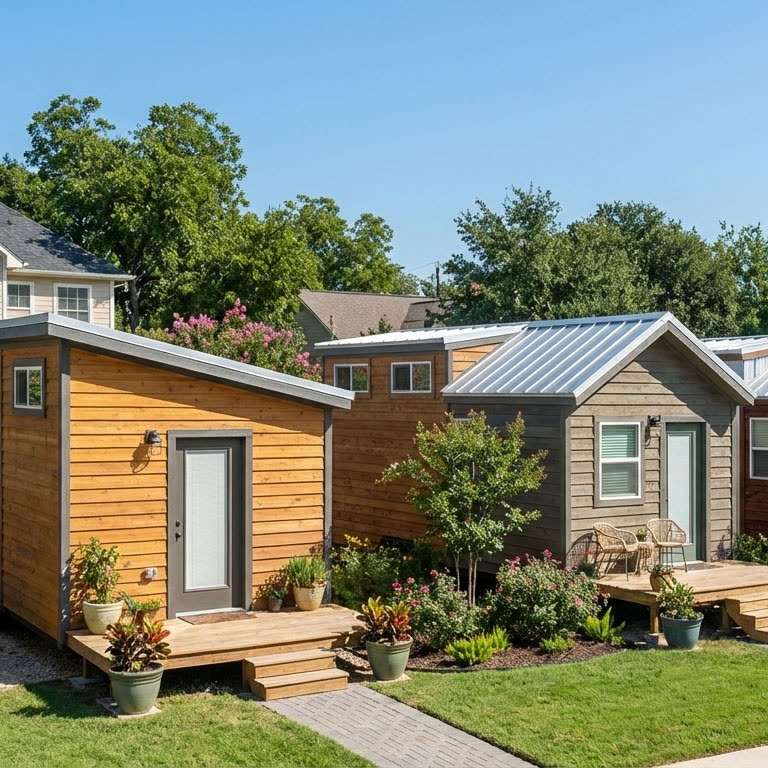 Two tiny homes side by side