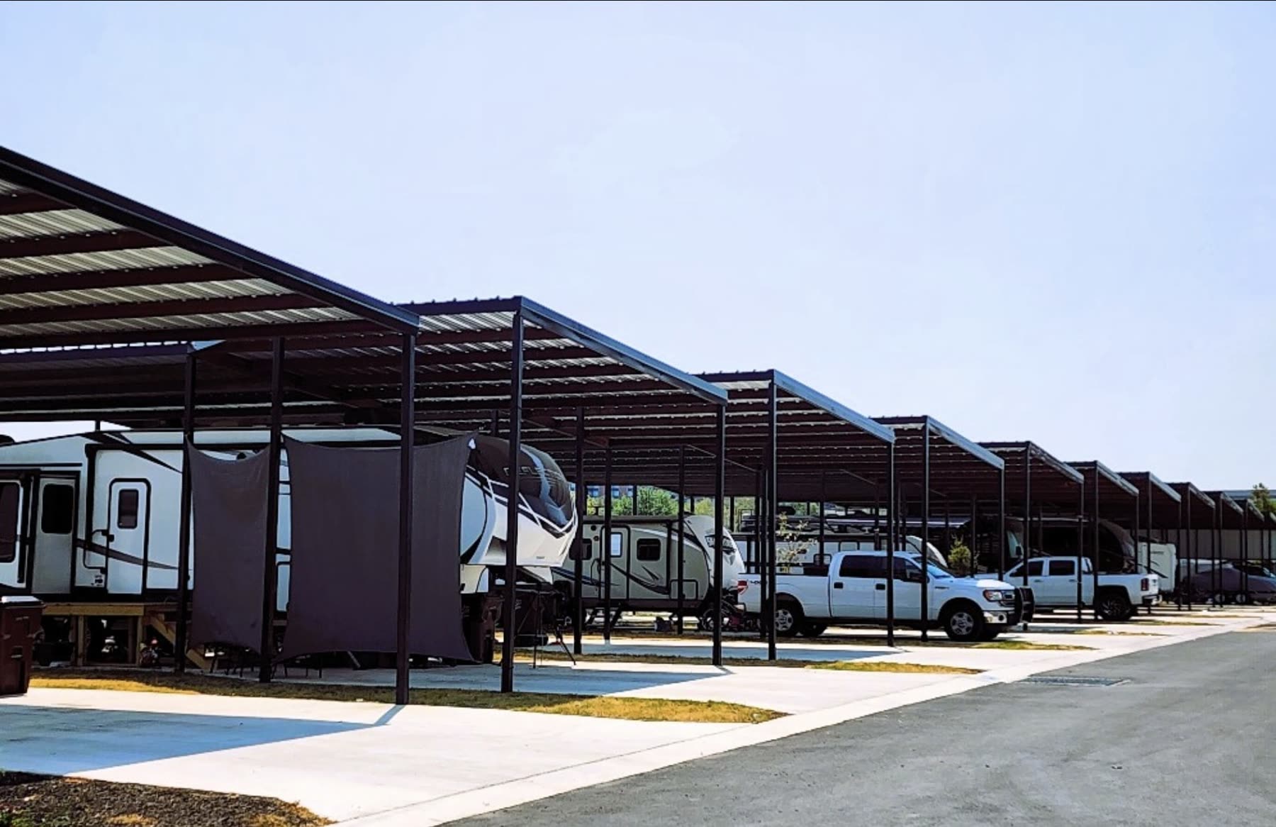 Concrete RV pad with full hookups