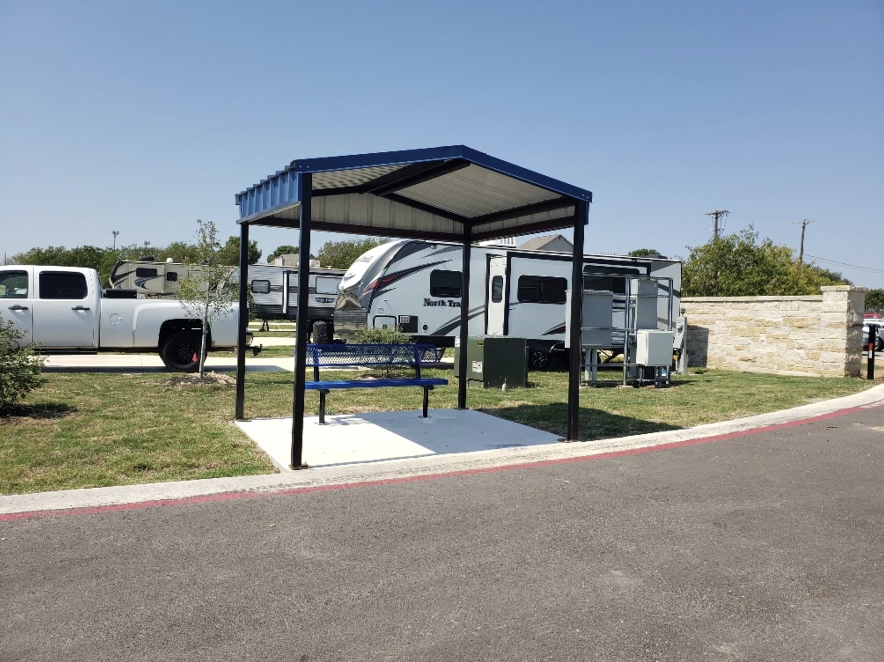 Big-rig friendly back-in RV site